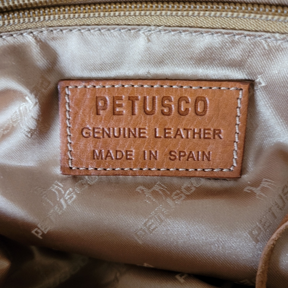 Italian Petusco Leather Hobo Handbag - Picture 3 of 12